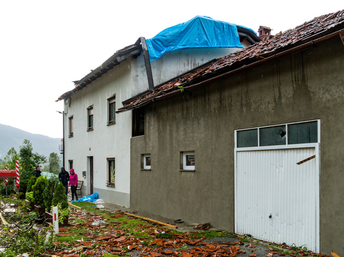 Case distrutte dal maltempo nei dintorni di Nova Gorica, danni a Čepovan