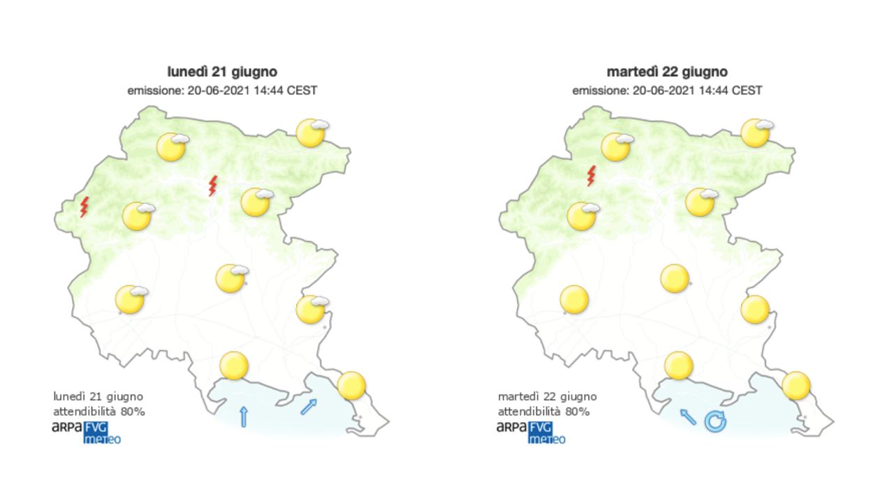 Rimane il caldo ma con meno afa sul Goriziano, soffia vento da sud