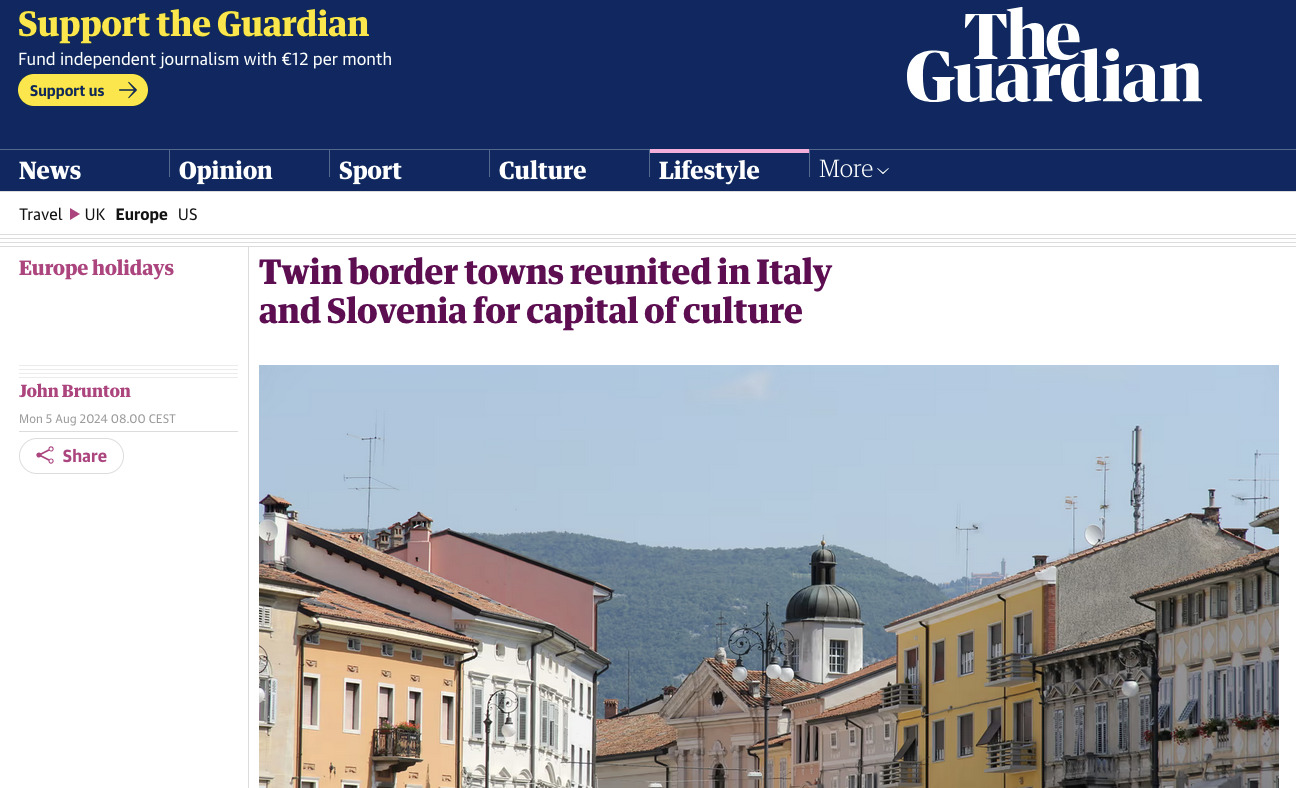 Immagine per Le storie di Gorizia e Nova Gorica sul Guardian, «600 eventi attesi nel 2025»