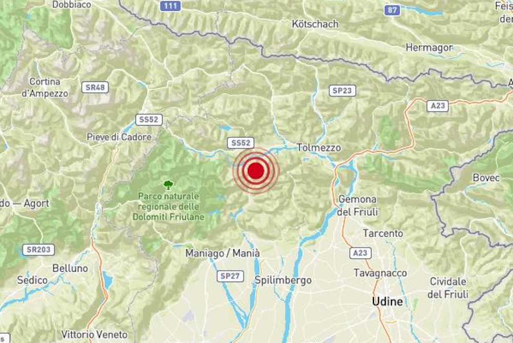 Ancora un terremoto in Friuli, lieve scossa con epicentro a Preone