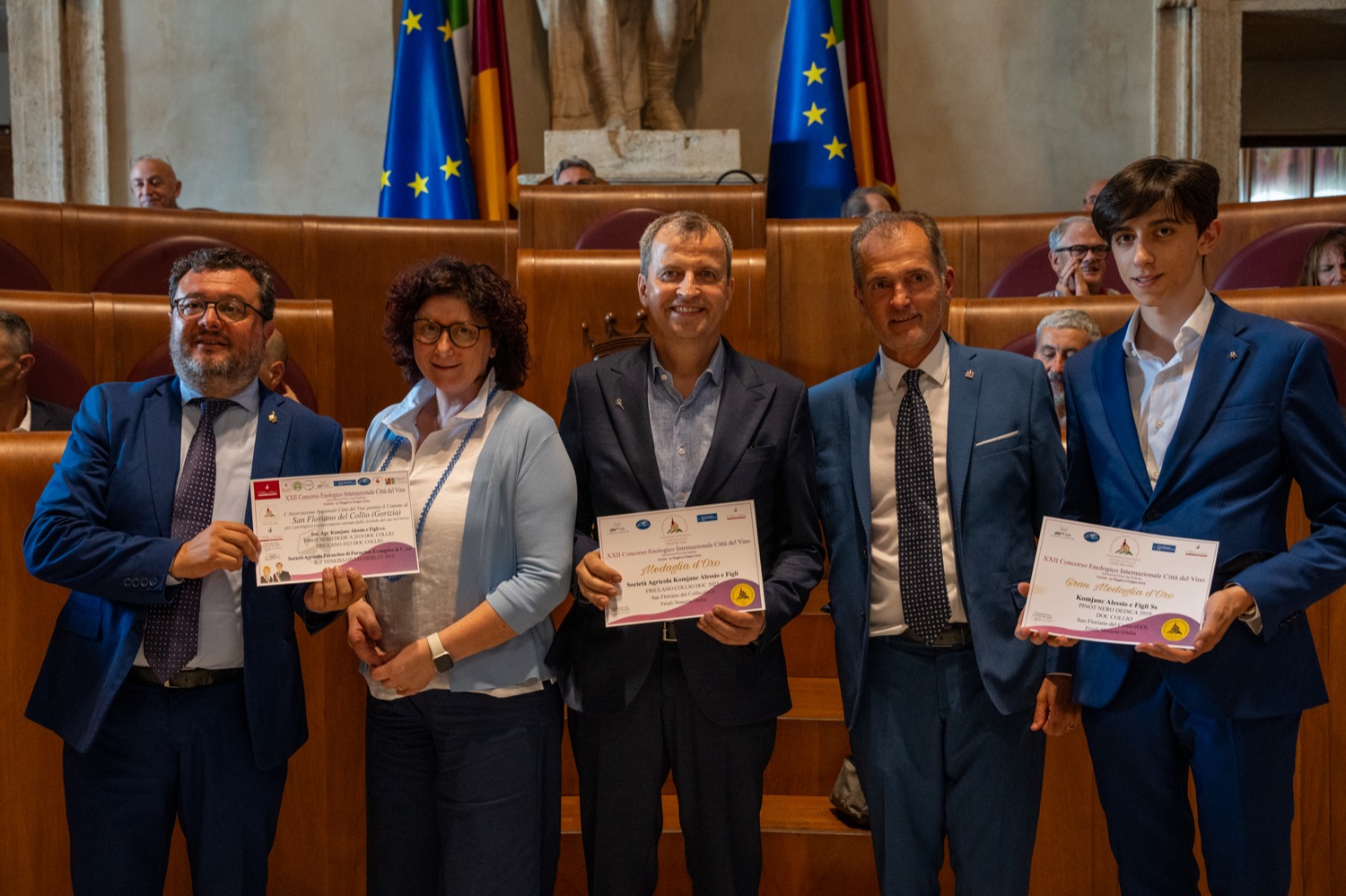 Komjanc premiato al Campidoglio, medaglia d'oro per il Pinot Nero di Giasbana